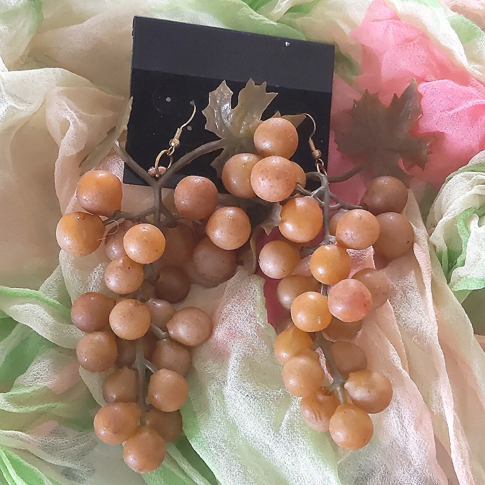 Grape cluster earrings